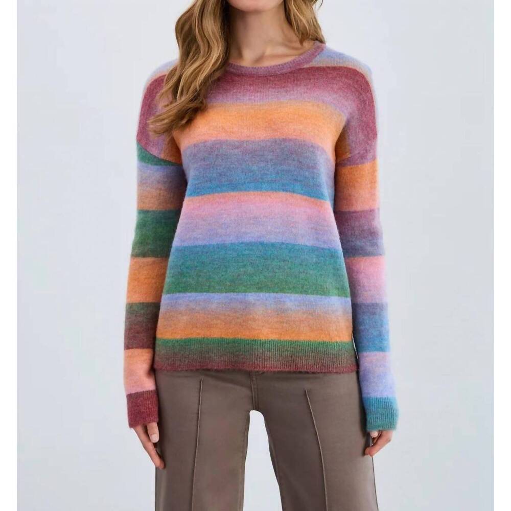 NEW FDJ spacedye crewneck sweater in brixton multi stripe